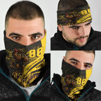 Personalised Hawthorn Hawks Football Neck Gaiter Australian City Skyline Graphic Fierce Mascot Art
