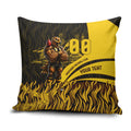 Personalised Hawthorn Hawks Football Pillow Cover Australian City Skyline Graphic Fierce Mascot Art