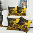 Personalised Hawthorn Hawks Football Pillow Cover Australian City Skyline Graphic Fierce Mascot Art