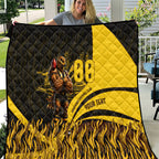 Personalised Hawthorn Hawks Football Quilt Australian City Skyline Graphic Fierce Mascot Art