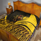 Personalised Hawthorn Hawks Football Quilt Australian City Skyline Graphic Fierce Mascot Art