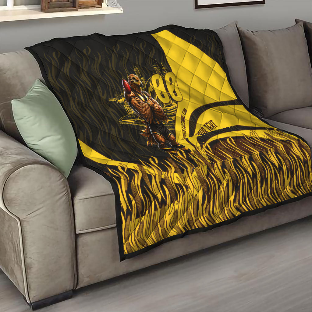 Personalised Hawthorn Hawks Football Quilt Australian City Skyline Graphic Fierce Mascot Art