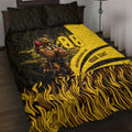 Personalised Hawthorn Hawks Football Quilt Bed Set Australian City Skyline Graphic Fierce Mascot Art