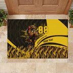 Personalised Hawthorn Hawks Football Rubber Doormat Australian City Skyline Graphic Fierce Mascot Art