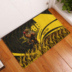 Personalised Hawthorn Hawks Football Rubber Doormat Australian City Skyline Graphic Fierce Mascot Art