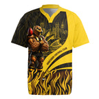 Personalised Hawthorn Hawks Football Rugby Jersey Australian City Skyline Graphic Fierce Mascot Art
