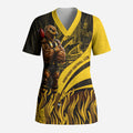 Personalised Hawthorn Hawks Football Scrub Top Australian City Skyline Graphic Fierce Mascot Art