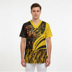 Personalised Hawthorn Hawks Football Scrub Top Australian City Skyline Graphic Fierce Mascot Art