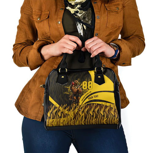Personalised Hawthorn Hawks Football Shoulder Handbag Australian City Skyline Graphic Fierce Mascot Art