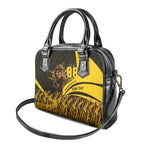 Personalised Hawthorn Hawks Football Shoulder Handbag Australian City Skyline Graphic Fierce Mascot Art