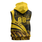 Personalised Hawthorn Hawks Football Sleeveless Hoodie Australian City Skyline Graphic Fierce Mascot Art