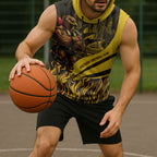 Personalised Hawthorn Hawks Football Sleeveless Hoodie Australian City Skyline Graphic Fierce Mascot Art