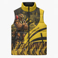 Personalised Hawthorn Hawks Football Sleeveless Puffer Jacket Australian City Skyline Graphic Fierce Mascot Art