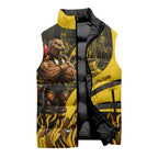 Personalised Hawthorn Hawks Football Sleeveless Puffer Jacket Australian City Skyline Graphic Fierce Mascot Art