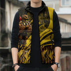 Personalised Hawthorn Hawks Football Sleeveless Puffer Jacket Australian City Skyline Graphic Fierce Mascot Art