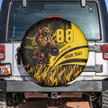 Personalised Hawthorn Hawks Football Spare Tire Cover Australian City Skyline Graphic Fierce Mascot Art