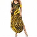 Personalised Hawthorn Hawks Football Summer Maxi Dress Australian City Skyline Graphic Fierce Mascot Art
