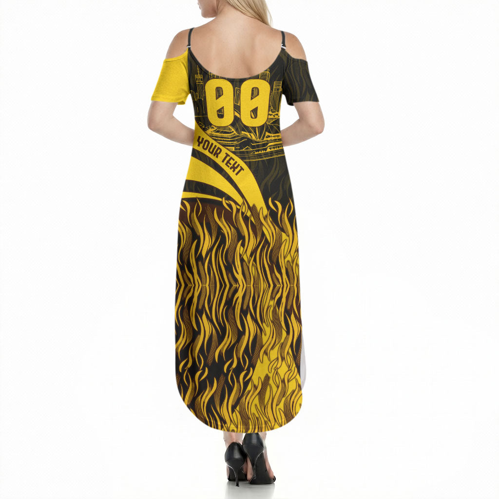 Personalised Hawthorn Hawks Football Summer Maxi Dress Australian City Skyline Graphic Fierce Mascot Art