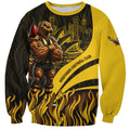 Personalised Hawthorn Hawks Football Sweatshirt Australian City Skyline Graphic Fierce Mascot Art