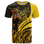 Personalised Hawthorn Hawks Football T Shirt Australian City Skyline Graphic Fierce Mascot Art