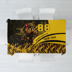 Personalised Hawthorn Hawks Football Tablecloth Australian City Skyline Graphic Fierce Mascot Art