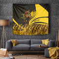Personalised Hawthorn Hawks Football Tapestry Australian City Skyline Graphic Fierce Mascot Art