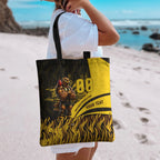 Personalised Hawthorn Hawks Football Tote Bag Australian City Skyline Graphic Fierce Mascot Art