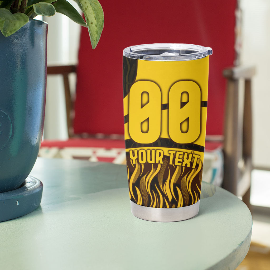 Personalised Hawthorn Hawks Football Tumbler Cup Australian City Skyline Graphic Fierce Mascot Art