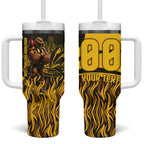 Personalised Hawthorn Hawks Football Tumbler With Handle Australian City Skyline Graphic Fierce Mascot Art