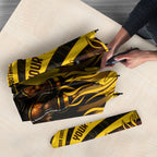Personalised Hawthorn Hawks Football Umbrella Australian City Skyline Graphic Fierce Mascot Art