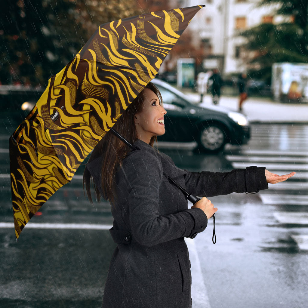 Personalised Hawthorn Hawks Football Umbrella Australian City Skyline Graphic Fierce Mascot Art
