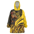 Personalised Hawthorn Hawks Football Wearable Blanket Hoodie Australian City Skyline Graphic Fierce Mascot Art