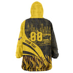 Personalised Hawthorn Hawks Football Wearable Blanket Hoodie Australian City Skyline Graphic Fierce Mascot Art