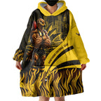 Personalised Hawthorn Hawks Football Wearable Blanket Hoodie Australian City Skyline Graphic Fierce Mascot Art