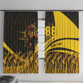 Personalised Hawthorn Hawks Football Window Curtain Australian City Skyline Graphic Fierce Mascot Art