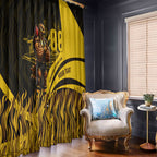 Personalised Hawthorn Hawks Football Window Curtain Australian City Skyline Graphic Fierce Mascot Art