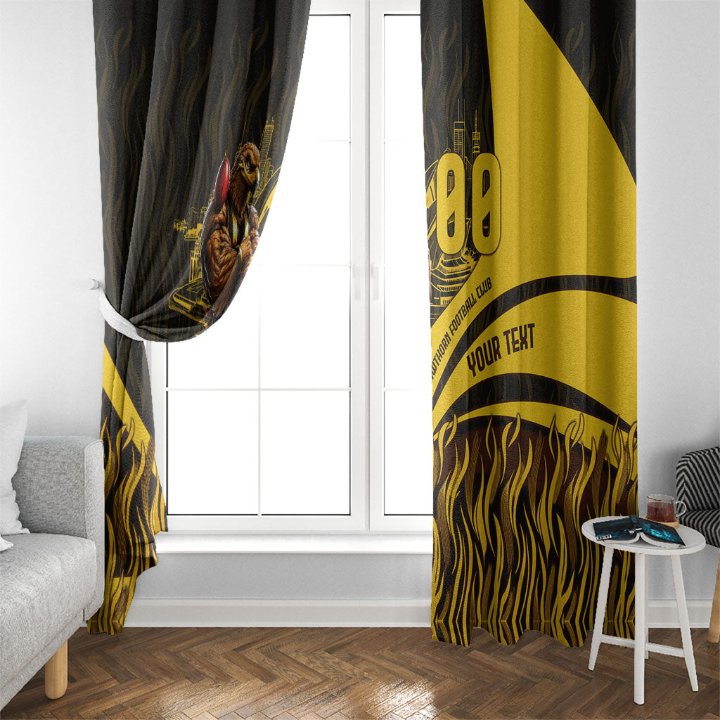 Personalised Hawthorn Hawks Football Window Curtain Australian City Skyline Graphic Fierce Mascot Art
