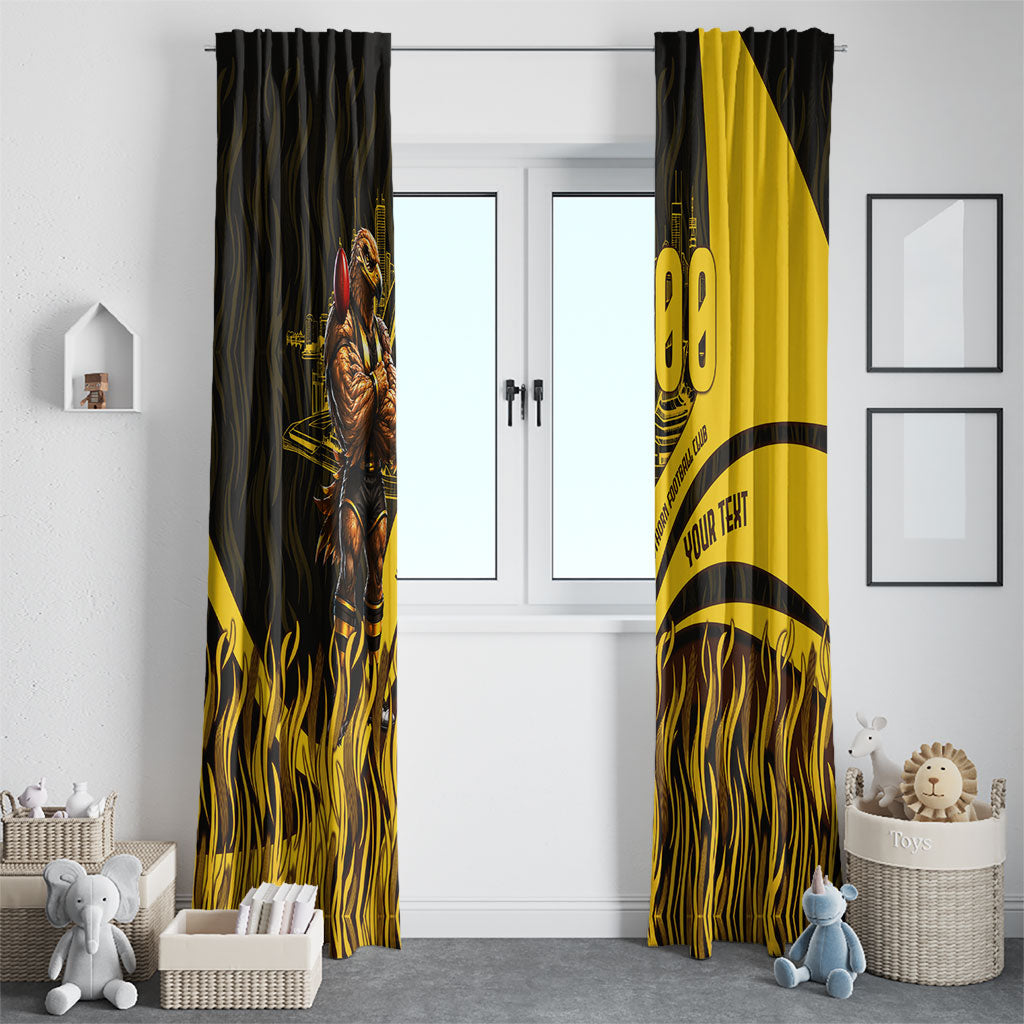 Personalised Hawthorn Hawks Football Window Curtain Australian City Skyline Graphic Fierce Mascot Art
