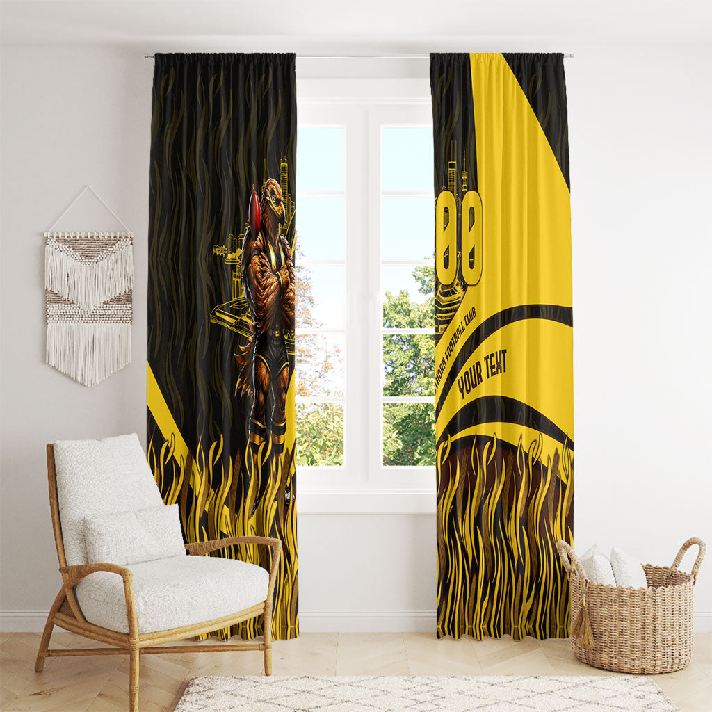 Personalised Hawthorn Hawks Football Window Curtain Australian City Skyline Graphic Fierce Mascot Art