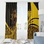 Personalised Hawthorn Hawks Football Window Curtain Australian City Skyline Graphic Fierce Mascot Art