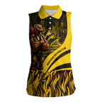 Personalised Hawthorn Hawks Football Women Sleeveless Polo Shirt Australian City Skyline Graphic Fierce Mascot Art