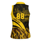 Personalised Hawthorn Hawks Football Women Sleeveless Polo Shirt Australian City Skyline Graphic Fierce Mascot Art