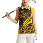 Personalised Hawthorn Hawks Football Women Sleeveless Polo Shirt Australian City Skyline Graphic Fierce Mascot Art