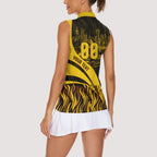 Personalised Hawthorn Hawks Football Women Sleeveless Polo Shirt Australian City Skyline Graphic Fierce Mascot Art