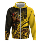 Personalised Hawthorn Hawks Football Zip Hoodie Australian City Skyline Graphic Fierce Mascot Art