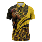 Personalised Hawthorn Hawks Football Zipper Polo Shirt Australian City Skyline Graphic Fierce Mascot Art