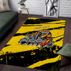 Personalised Richmond Tigers Football Area Rug Melbourne City Skyline Graphic Fierce Mascot Art