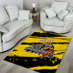 Personalised Richmond Tigers Football Area Rug Melbourne City Skyline Graphic Fierce Mascot Art