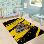 Personalised Richmond Tigers Football Area Rug Melbourne City Skyline Graphic Fierce Mascot Art