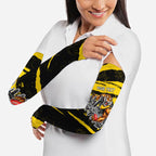 Personalised Richmond Tigers Football Arm Sleeves Melbourne City Skyline Graphic Fierce Mascot Art